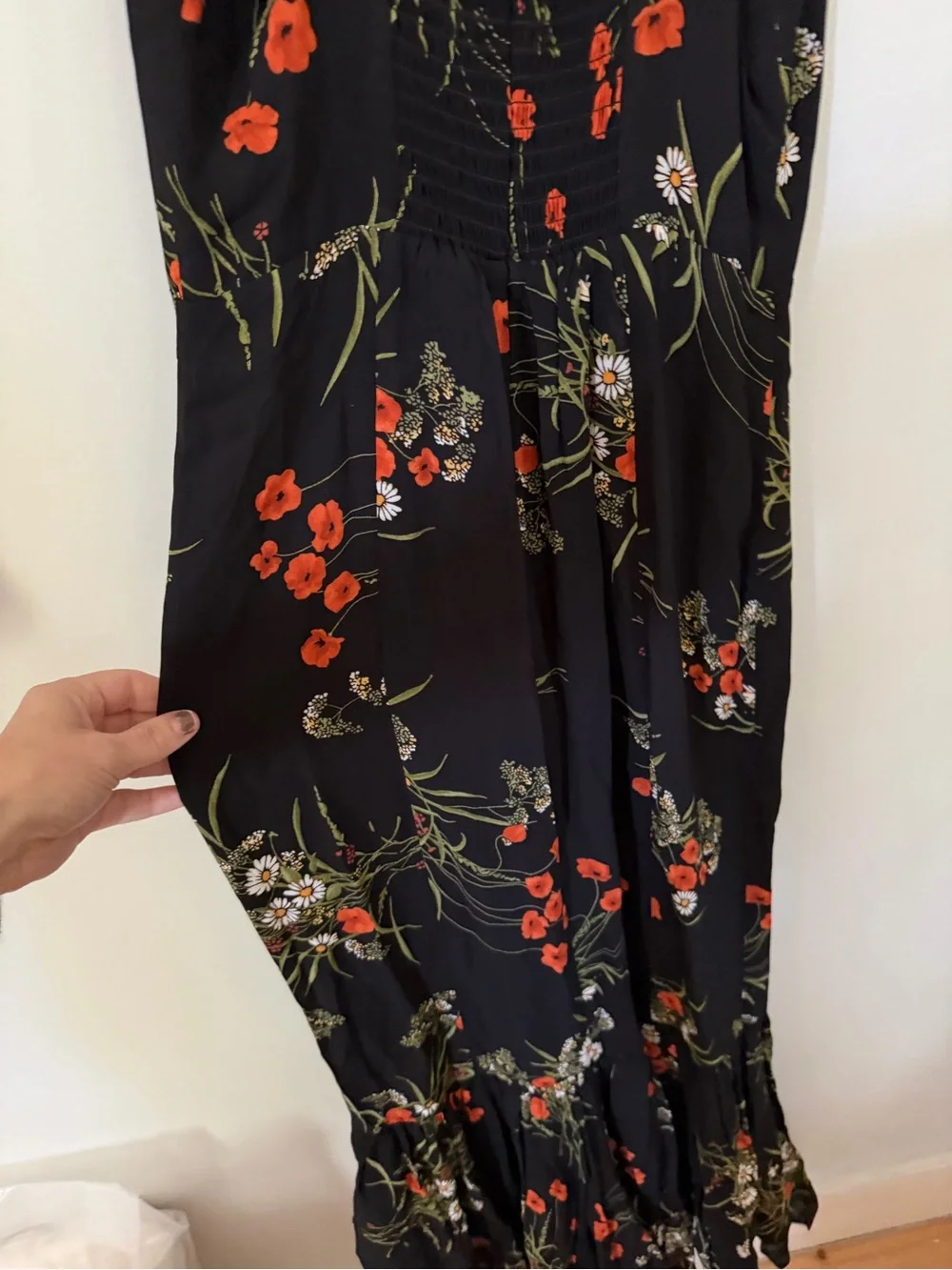 NWT REFORMATION Irisa Floral Trumpet Dress in Robyn Size US 0 lace trim - Picture 7 of 15